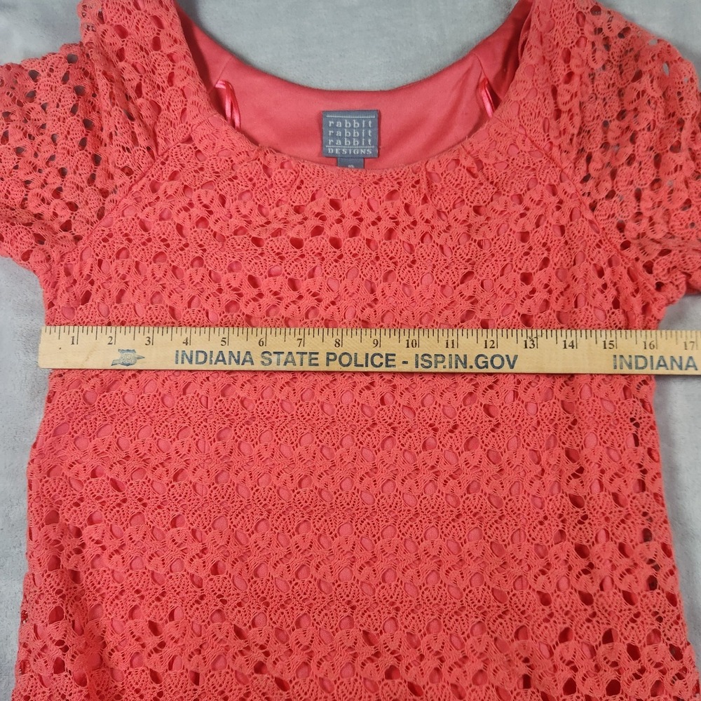 Rabbit Rabbit Rabbit Designs Half Bell Sleeve Lace Overlay Dress 10 Cottagecore - Picture 4 of 6